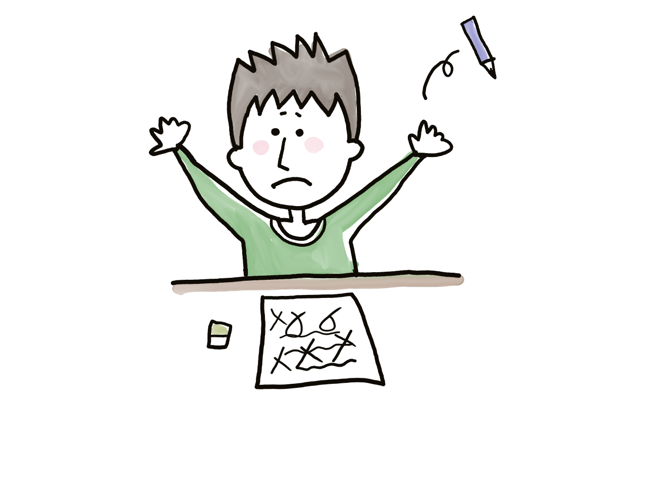 困っている生徒のイラスト